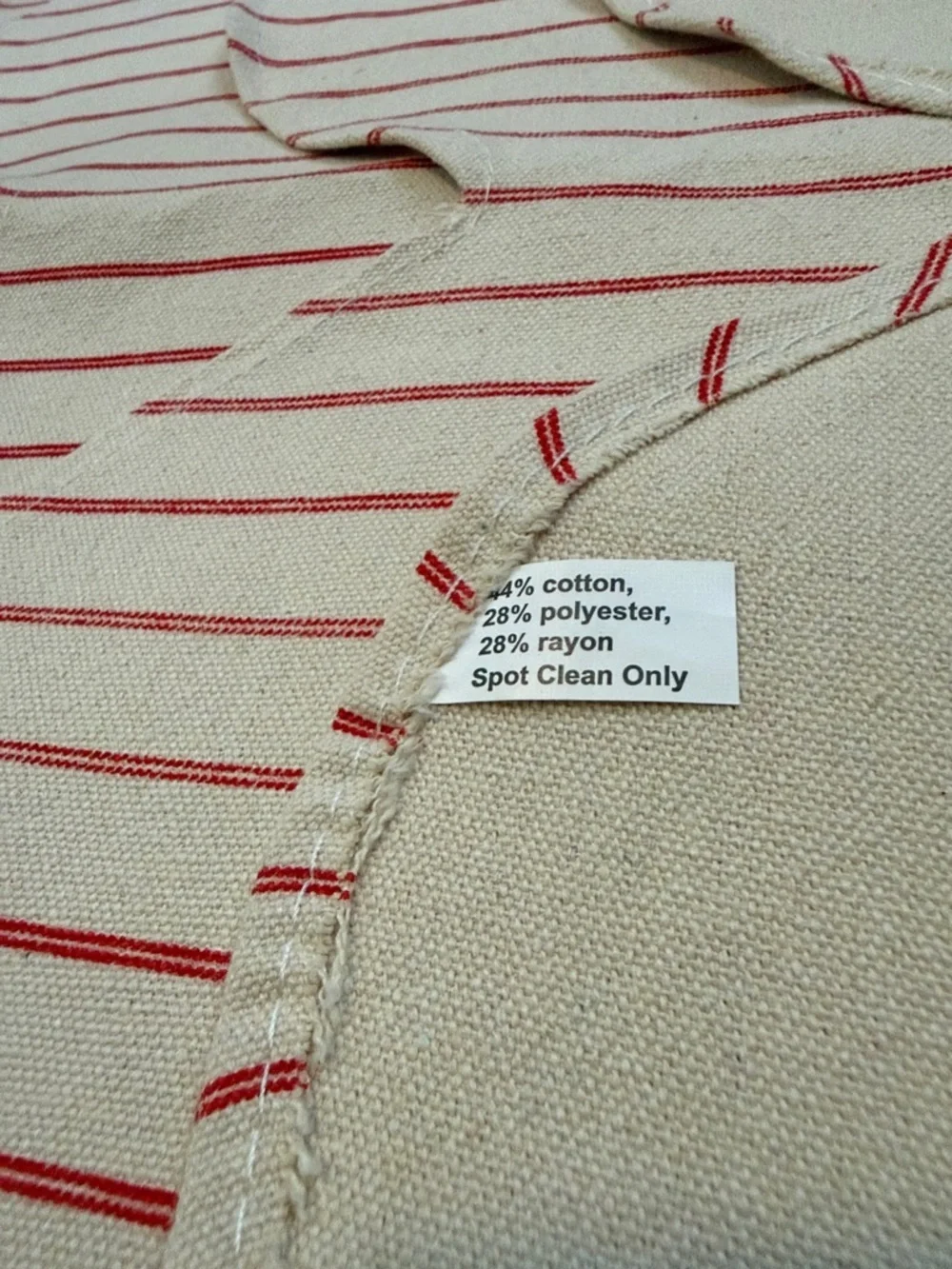 Bundle of 6 Striped Heart Fabric Placemats with Red Tassel